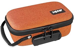 LYLEAF Smell Proof Bag Containers with Lock, Small Stash Box, Portable Hard Body Case (7Inch Orange)