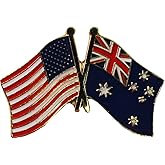 USA and Australia Flag Die-struck Metal Friendship Lapel Pin with Butterfly Clasp Closure