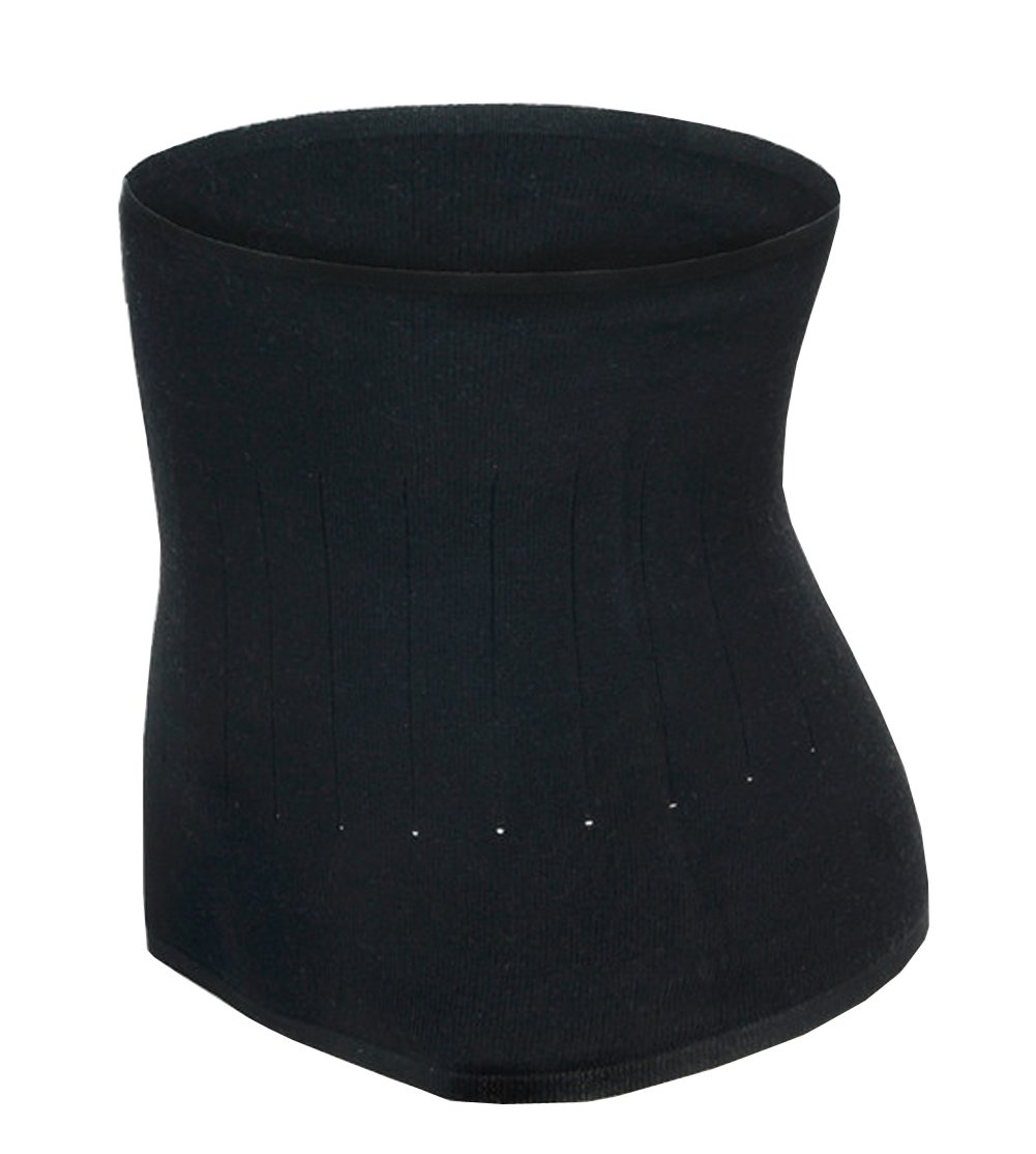 Themal Therapy Knit Kidney Warmer Abdominal Binder Stomach Lumbar Lower Back Support Brace Slim Waist Trimmer Wrap Belt Postpartum Belly Band Warm Kidney Pain Relief (Black, M for waist girth 57-90CM)