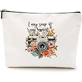VICBOU Photographer Gifts Photography Makeup Bag Funny Cosmetic Bag Cool Gifts for Photographers Photography Gifts for Women Graduation Birthday Gift for Girl Sister Photo Lovers Friend Bestie