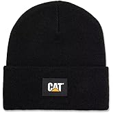 CAT Workwear Men's Caterpillar Label Cuff Beanie, Black, One Size