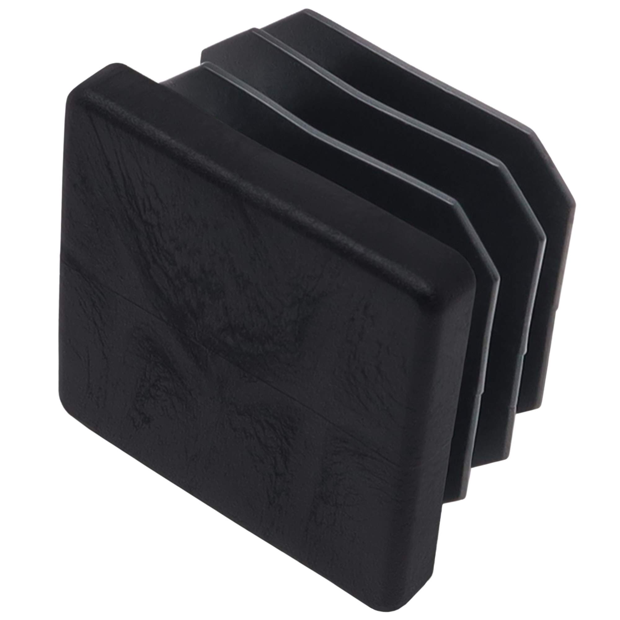 Adsamm® / 16 x Furniture glides for tubes | 1.57x1.57 '' (40x40 mm) | black | square | quality ripped inserts for tubular steel chairs
