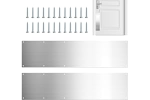 2 Door Kick Plate, Kickplates for Exterior Doors, 4 x 16 Inches Stainless Steel Kick Plate Door Plate for Exterior Front Door