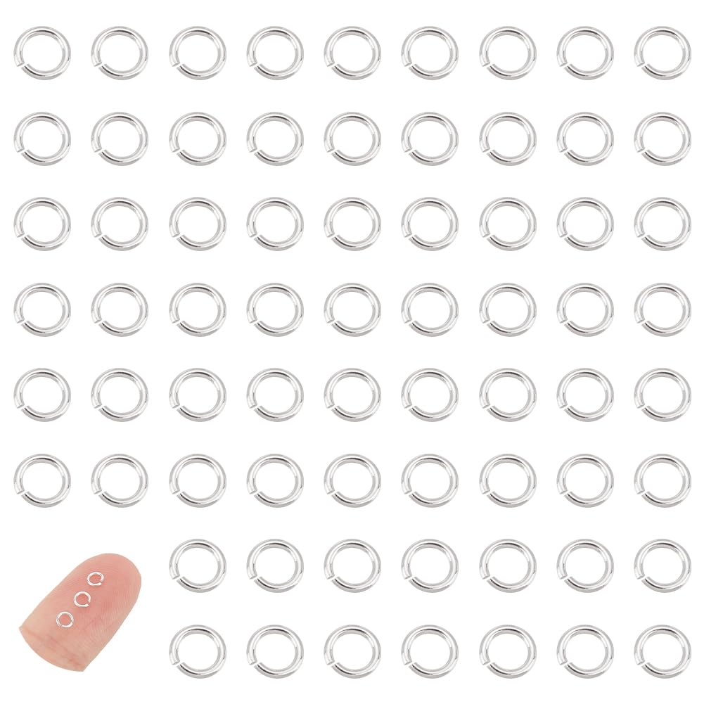 UNICRAFTALE About 200 Pcs Open Jump Rings 3 mm 925 Sterling Silver Round Rings Jump Rings Metal Connectors for DIY Jewelry Crafting and Keychain Accessories Earring Bracelet Pendant Choker Making