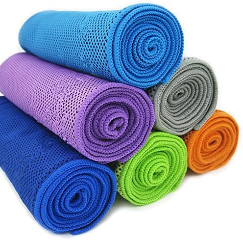 Cooling Towels Pack of 6 Microfiber Neck Wraps Cloth for Athletes Sports and Fitness Instant Cooling Relief