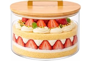 Dewsea 90 Oz Large Glass Salad Bowl with Lid, Trifle Dessert Bowl, Clear Mixing & Serving Bowl for Ice Cream Cake Fruit Salad