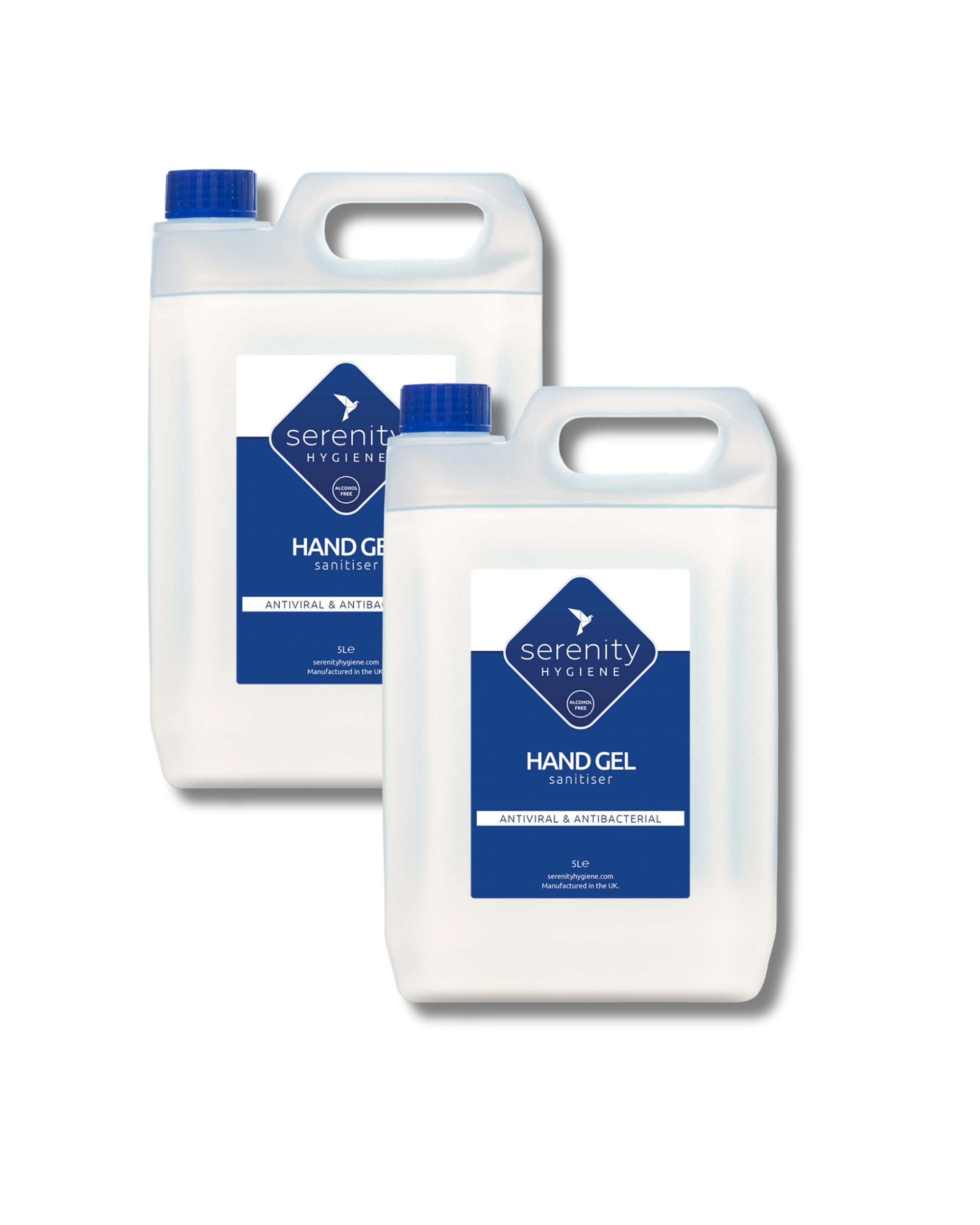 Hand Sanitiser Gel - Unscented and Alcohol-Free Hand Sanitising Formula - Great for Schools, Hospitals, Home & Office - Manufactured in the UK (5 Litre Pack of 2)