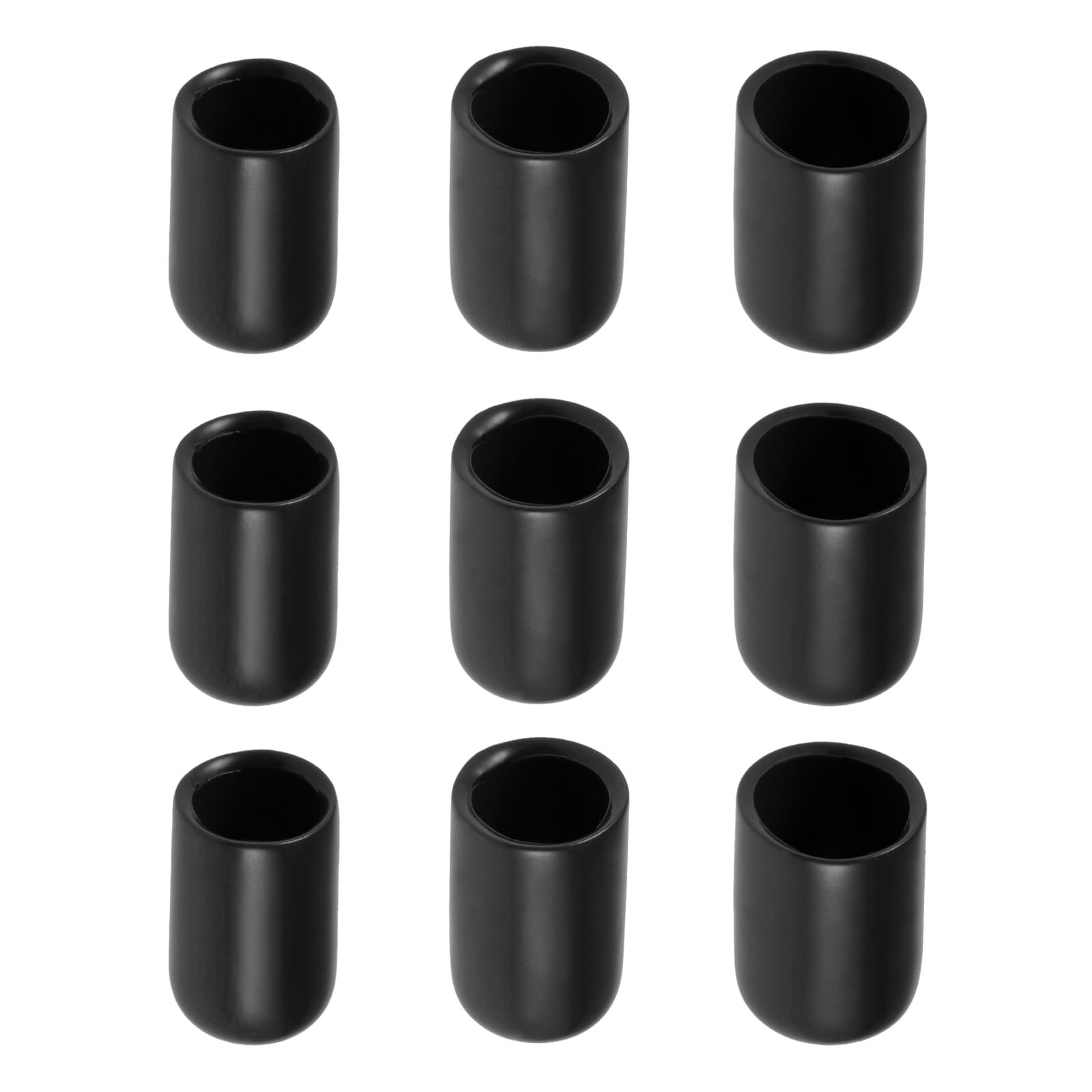 Rebower 60 Pack Screw Thread Protector Cover Rubber End Caps, [for Screw, Bolt, Rod End Cap] - 9/32 inch 3/8 inch 1/2 inch inner dia/Black