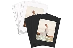 ZBEIVAN 12 Packs White and Black Colors 11x14 Picture Frame Mats for 8x10 Photos, Artworks and Prints, White Core Bevel Cut Frame Mattes