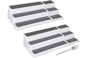 Expandable Spice Rack Organizer for Cabinet 3-Tier for Pantry Cabinet or Countertop, Waterproof, and Non Skid Shelf, for Spic