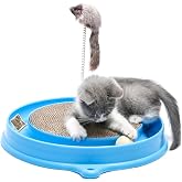 AUOON Cat Scratcher Toy with Ball Track for Indoor Cats and Kittens, Blue | 3 in 1 Interactive Cat Toy, Cat Scratch Pad with Cat Ball Toy and Cat Mouse Toy, for Chasing Exercise, Protect Furniture