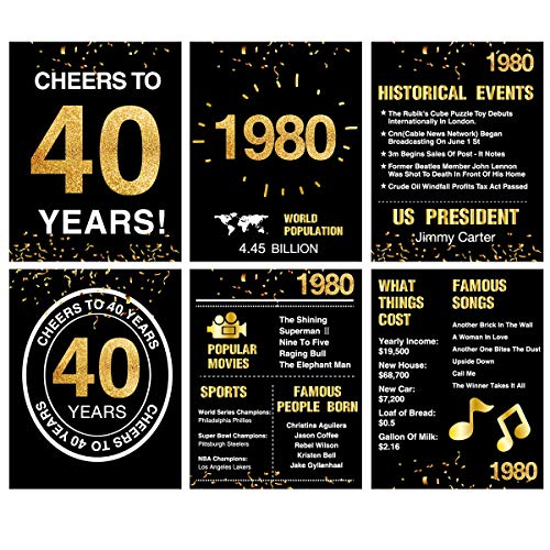 40th-Birthday-Anniversary-Wine-Bottle-Labels-or-Stickers-Present-40th-Anniversary-Decorations-Funny-Forty-Black-Gold-Party-Decoration-Centerpiece-Supplies-Set-of-12