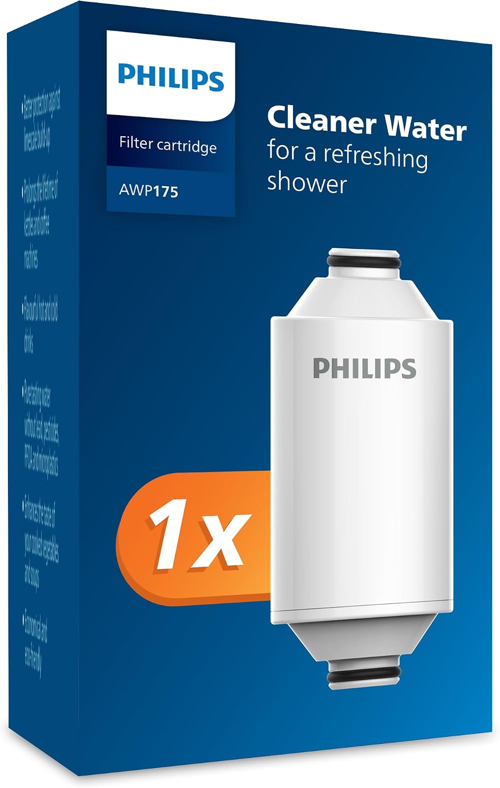 Philips Shower Filter Cartridge 50,000 L AWP1775 Chrome Replacement