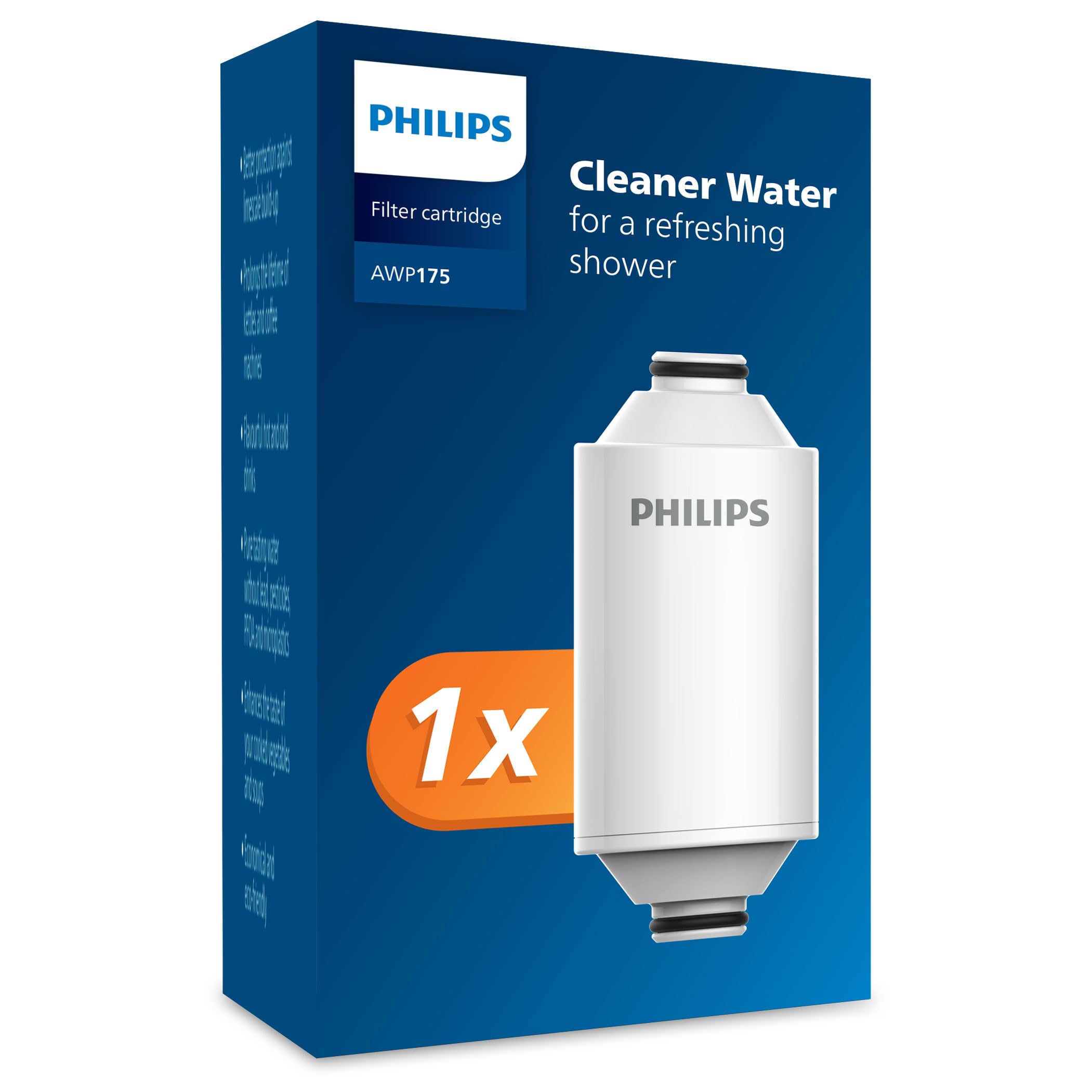 Philips Water - Shower Filter Cartridge, Remove Chlorine and impurities, Filtration Capacity: 50,000 L - Packaging May Vary