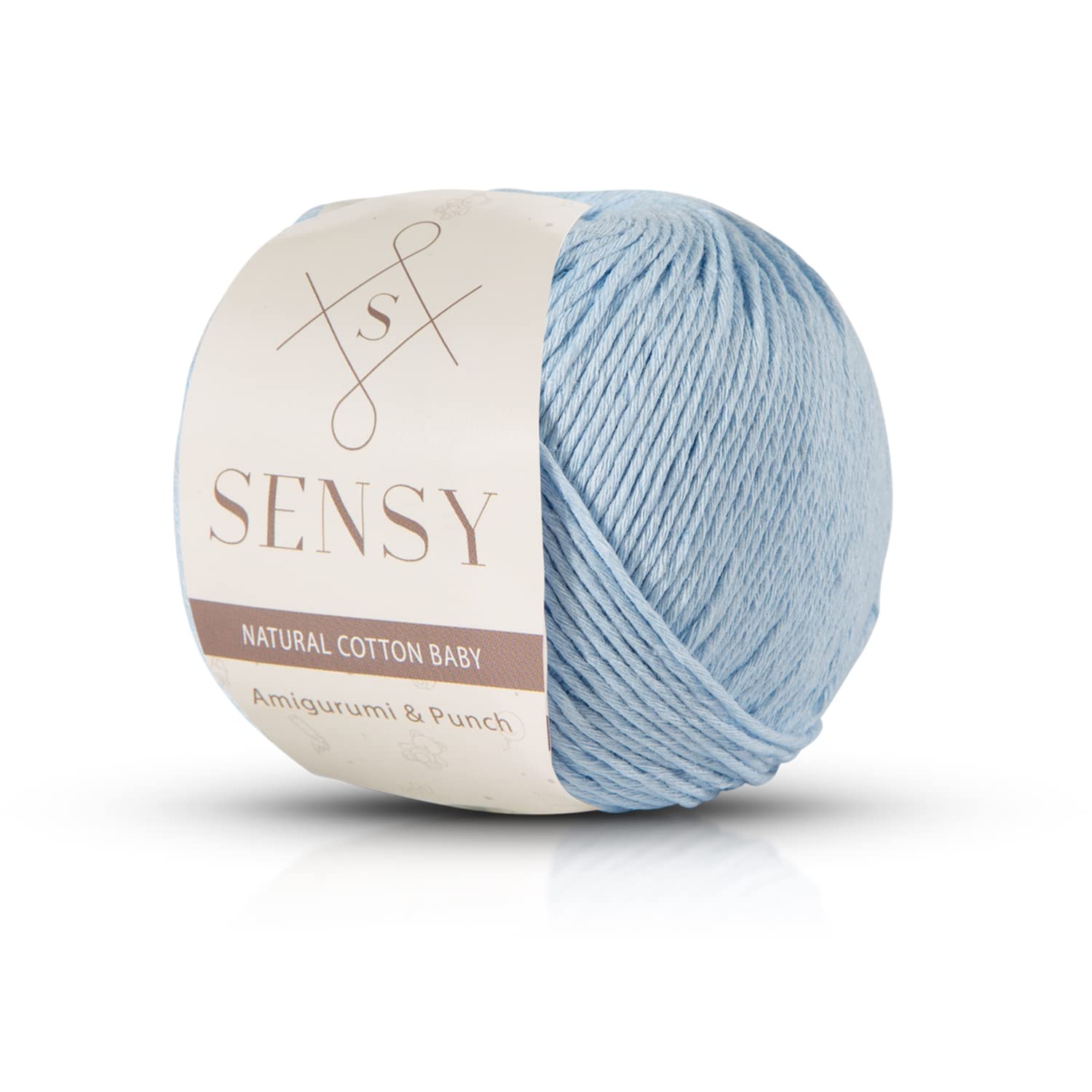 Photo 1 of Sensy 100% Soft Cotton Yarn for Amigurumi Knitting and Crochet, Macrame Yarn, Ideal for Blanket, Throws, Pillow, Baby Dolls Projects (Baby Blue)