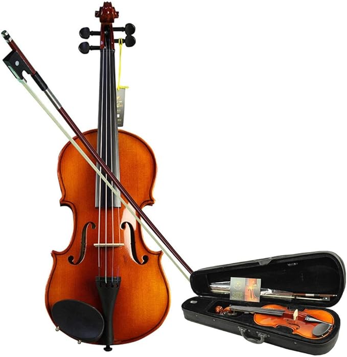 Violins Tabla de madera maciza para violín acústico hecha a mano con 4 cuerdas, con estuche Violins Tabla de madera maciza para violín acústico hecha a mano con 4 cuerdas, con estuche