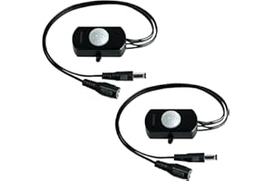 2 Pack Sensky PIR Motion Activated Sensor Switch,DC 12V~30V 3A Occupancy Sensor Switch with DC Coupler Cable for Gun Safe, Kitchen Cabinet, Pantry, Closet led Lighting (BS010L)