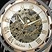 ESS Men's Man Brown Leather Stainless Silver Skeleton Semi Mechanical Mens Men Wrist Watch GIFT WM342