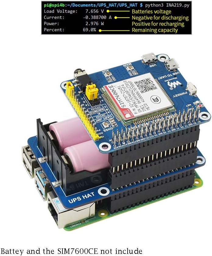 UPS HAT For Raspberry Pi Series Boards support 5V Uninterruptible Power Supply Charge and Power Output at the Same Time Real Time Monitoring - Image 5