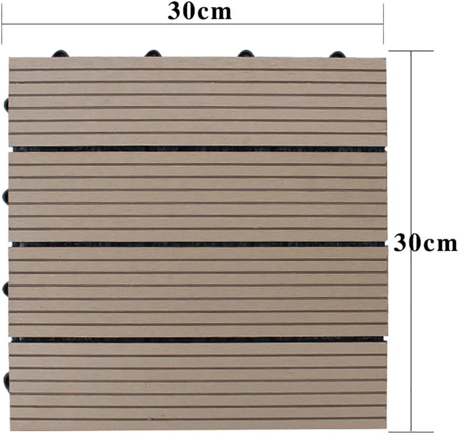 Flooring Outdoor Flooring, Plastic Wood DIY Garden Courtyard Anti-skid Floor Indoor Balcony Bathroom Anti-corrosion WPC Flooring size:30*30*2.2cm (Color : B, Size : 30*30cm)