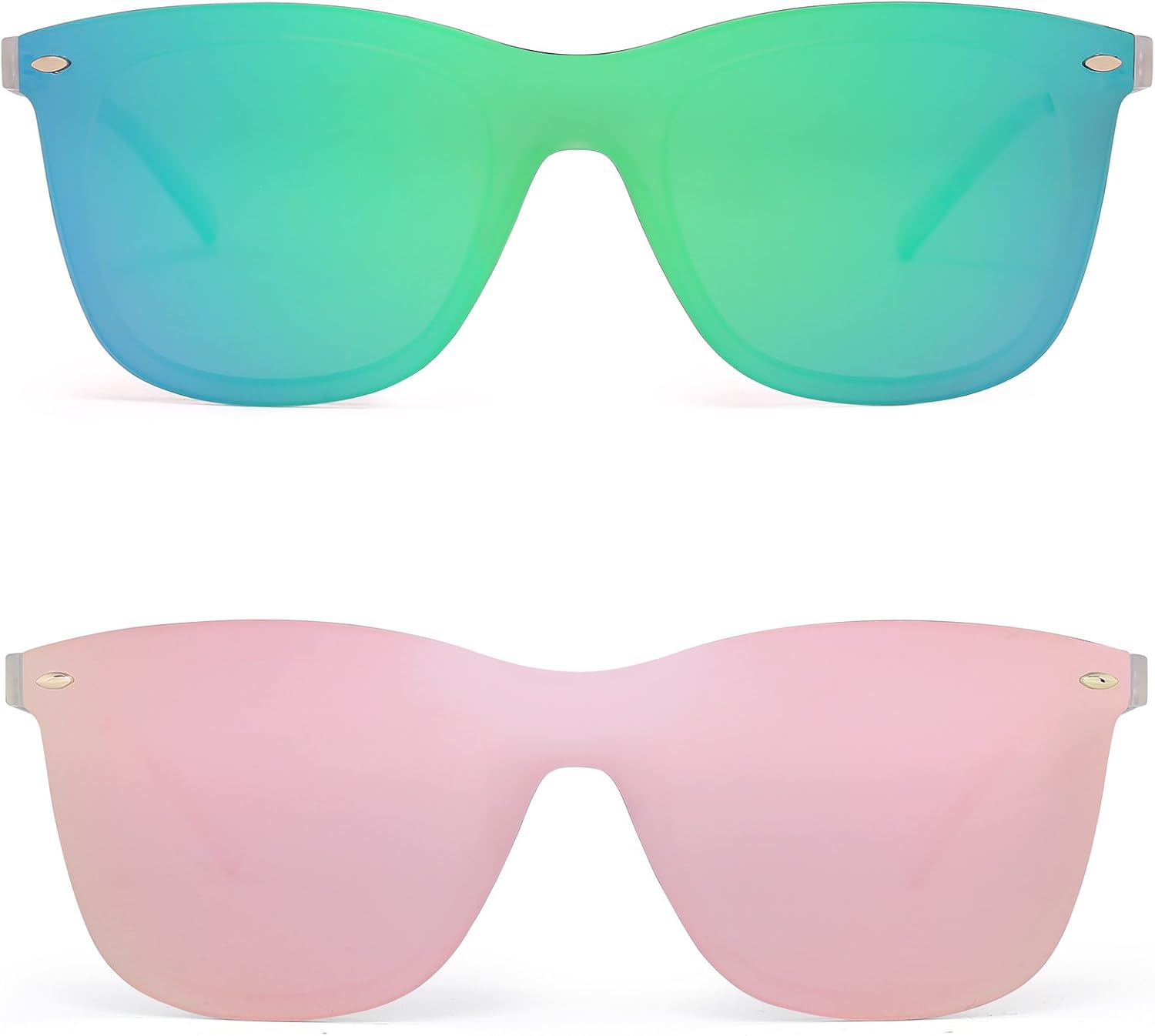 Rimless Mirrored Sunglasses One Piece Frameless Eyeglasses Men Women 2