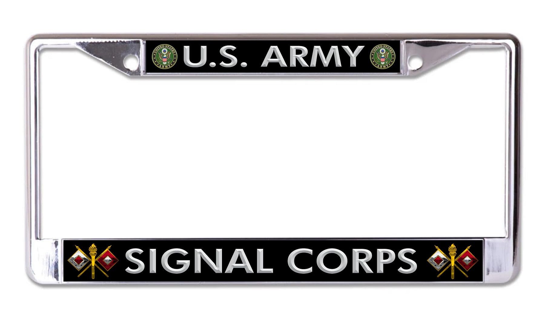 Photo 1 of U.S. Army Signal Corps Chrome License Plate Frame