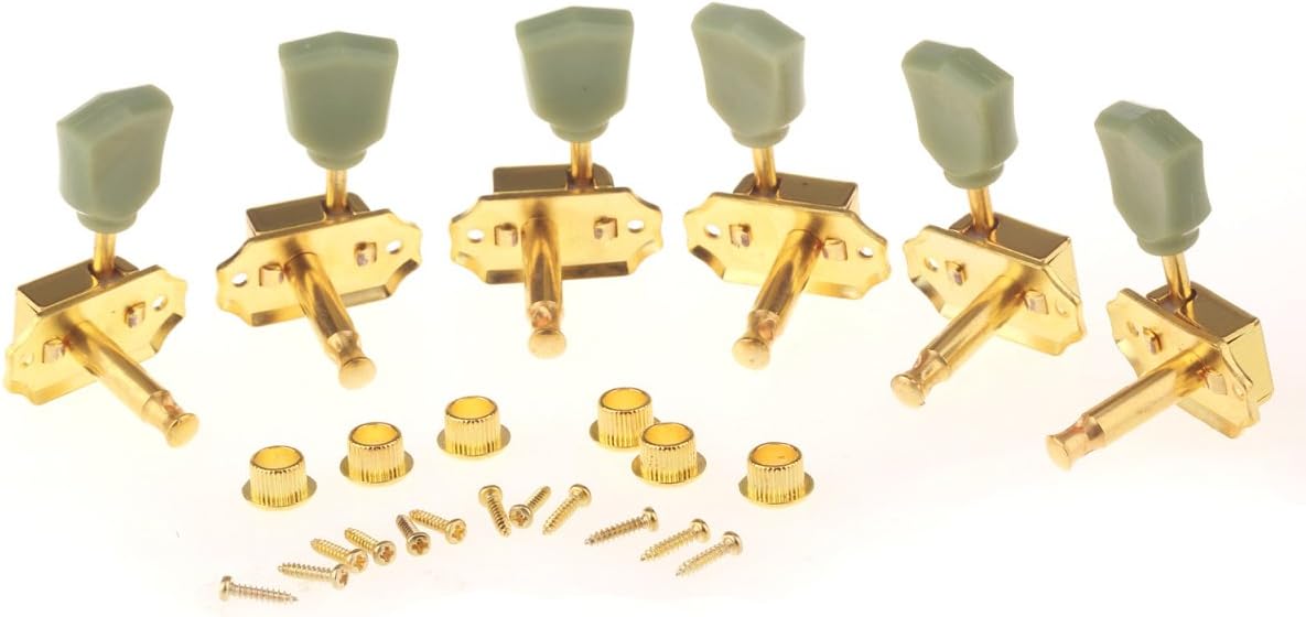 Musiclily 3R3L Vintage Guitar Tuners Machine Heads Tuning Keys Pegs Set for Les Paul Style Electric Acoustic Guitar,Gold - Image 3