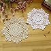 gracebuy Pack of 4PCS Beige 7 Inch Round HANDMADE Crochet Lace Placemats Coasters