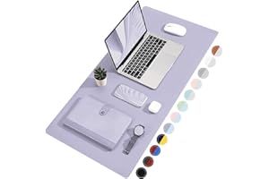 TOWWI Dual Sided Desk Pad, Large Desk Mat, Waterproof Desk Blotter Protector Mouse Pad, Leather Desk Pad Large for Keyboard and Mouse (36" x 17", Purple/Purple)