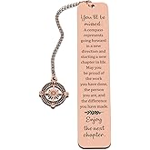 Farewell Going Away Metal Bookmark Goodbye Gifts for Coworker Leaving Gifts for Women, Friends Her Nurse Boss Teacher Employee Compass Bookmark You Will Be Missed Retirement Gifts for Woman