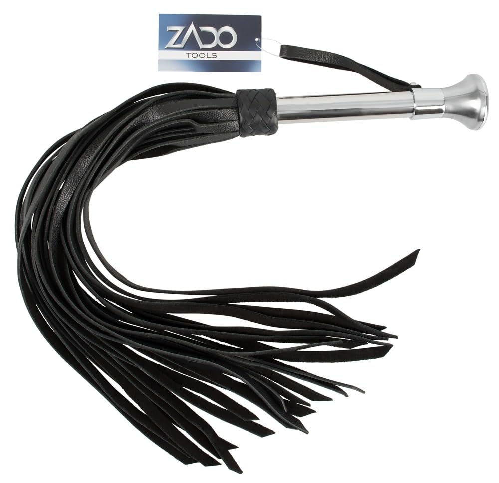 Zado 73 cm Black/Silver Leather Whip