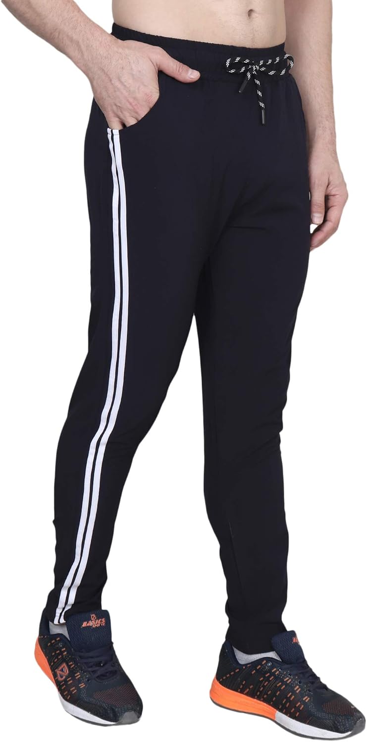 Buy Xohy Cotton NS Lycra Striped Track Pants for Men at Amazon.in