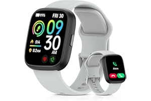 Boqurich Smartwatch (Make/Answer Call), 1.85” Full Touch Fitness Watch with AI Voice Control, 100+ Sport Modes, IP68 Water Re