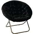 Milliard Cozy Chair/Faux Fur Saucer Chair for Bedroom/X-Large (Black)