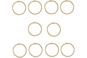 XMHF 2 Inch (10 Pack) Nickel Plated Steel Binder Rings, Golden, for School, Home, Office