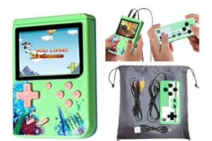 KJARROW Handheld Gameboy Mini Game Player for Kids and Adults, Retro Game Console with 500 in 1 Built-in Video Games, Portable Game Machine Gift for Family and Friends, Support 2 Players and Connecting to TV