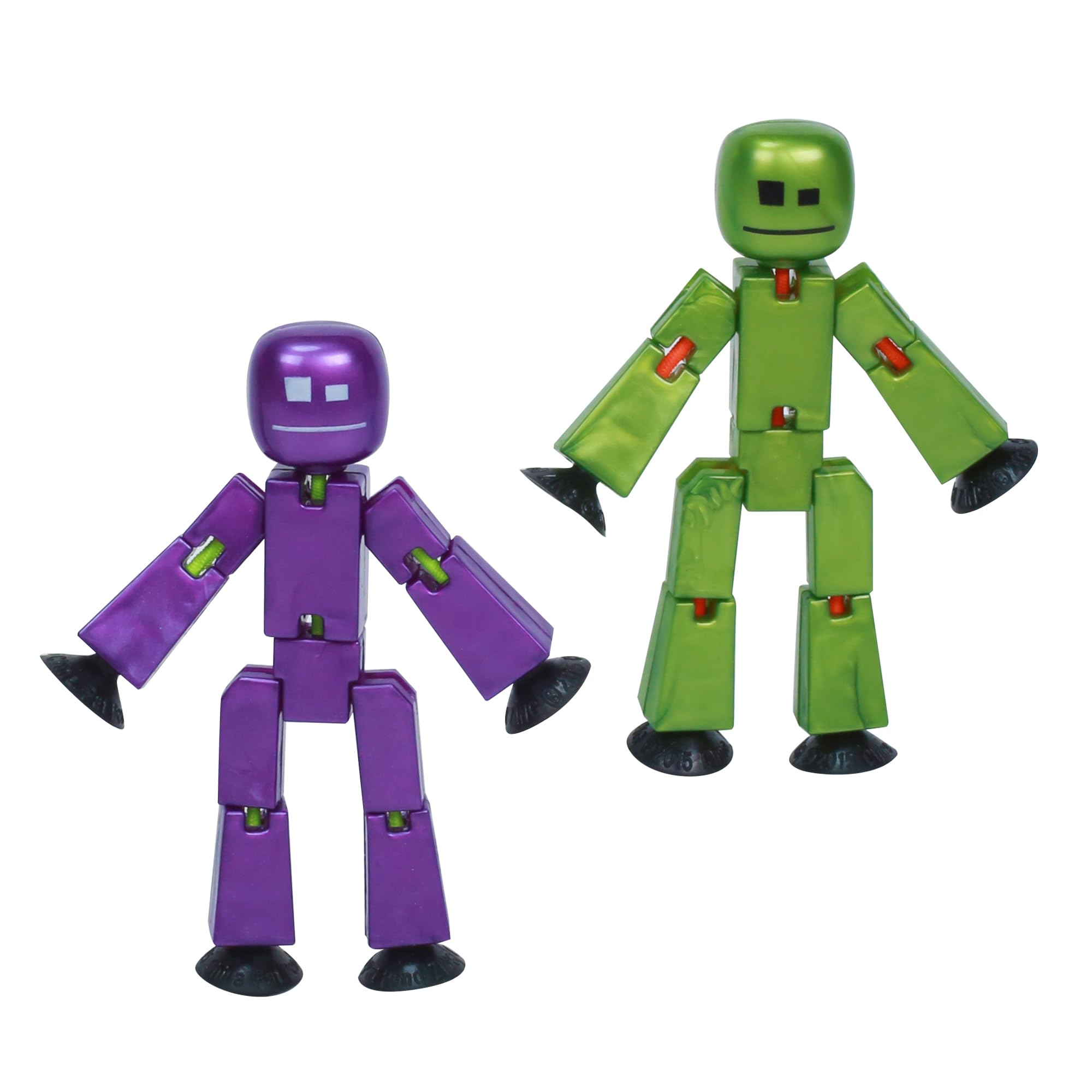 Zing StikBot Dual Pack - Includes 2 StikBots - Collectible Action Figures and Accessories, Stop Motion Animation, Ages 4 and Up (Metal Eggplant and Metallic Olive) — image 1