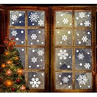 jollylife 360PCS Christmas Snowflake Window Clings Decorations - White Baubles / Bells -Winter Wonderland Xmas Party Stickers Decal Ornaments（10 Sheets）