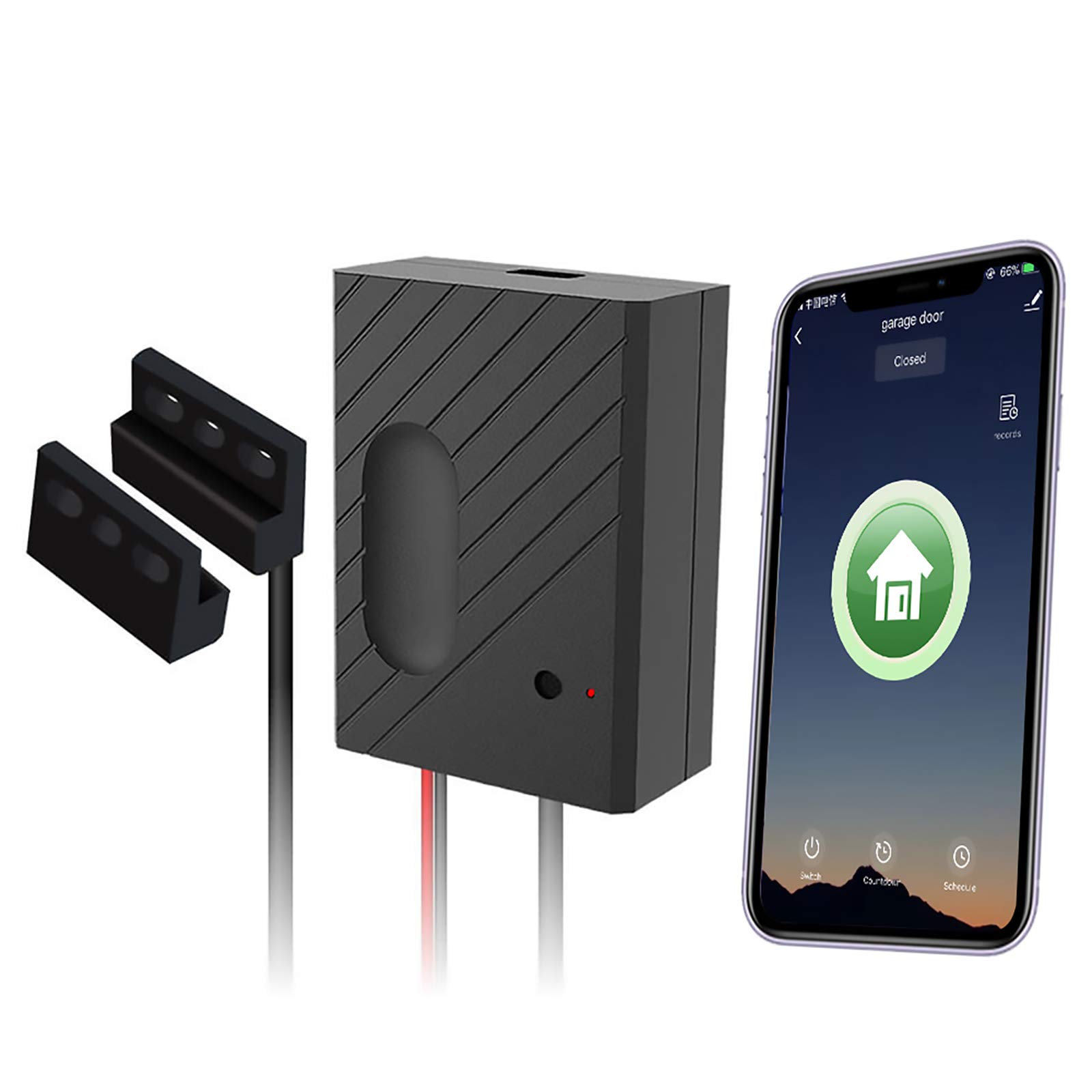 Newgoal Wireless Garage Door Smart Timer Opener Remote Control. Compatible with Alexa, Google Assistant and IFTTT (Tuya Smart Life）