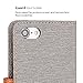 GMYLE iPhone 7 Case Magnetic Wallet, iPhone 8 Wallet Case, PU Leather Folio with Kickstand Flip Cover Protective Card Slot Holder Canvas Fabric for Apple iPhone 7 & 8 - Aluminium Grey & Brown