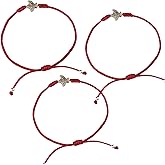 Needzo Red Confirmation String Bracelet with Holy Spirit Medal in Jewelry Case, Religious Christian Gifts for Teenagers, Dainty Bracelets for Women (Pack of 3) One Size