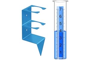 Rain Gauge Outdoor, 7" Capacity Rain Gauge Outdoors Best Rated with Stainless Steel Mounting Rack Holder, Freeze Proof Plasti