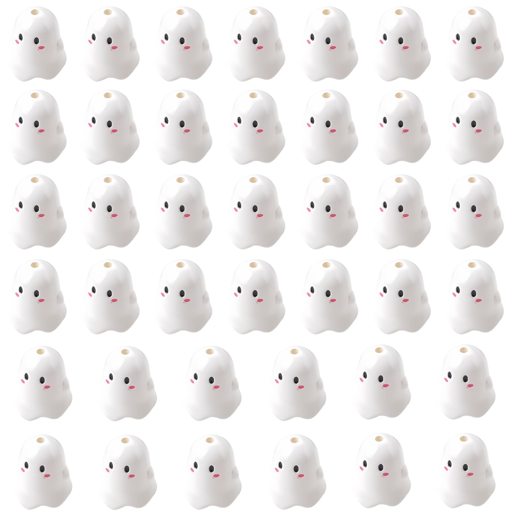 Photo 1 of 20 Pcs Halloween Ghost Beads Bulk, Cute Cartoon Acrylic Spooky Shaped Focal Beads for Jewelry Making Pens Bracelets Craft Supplies