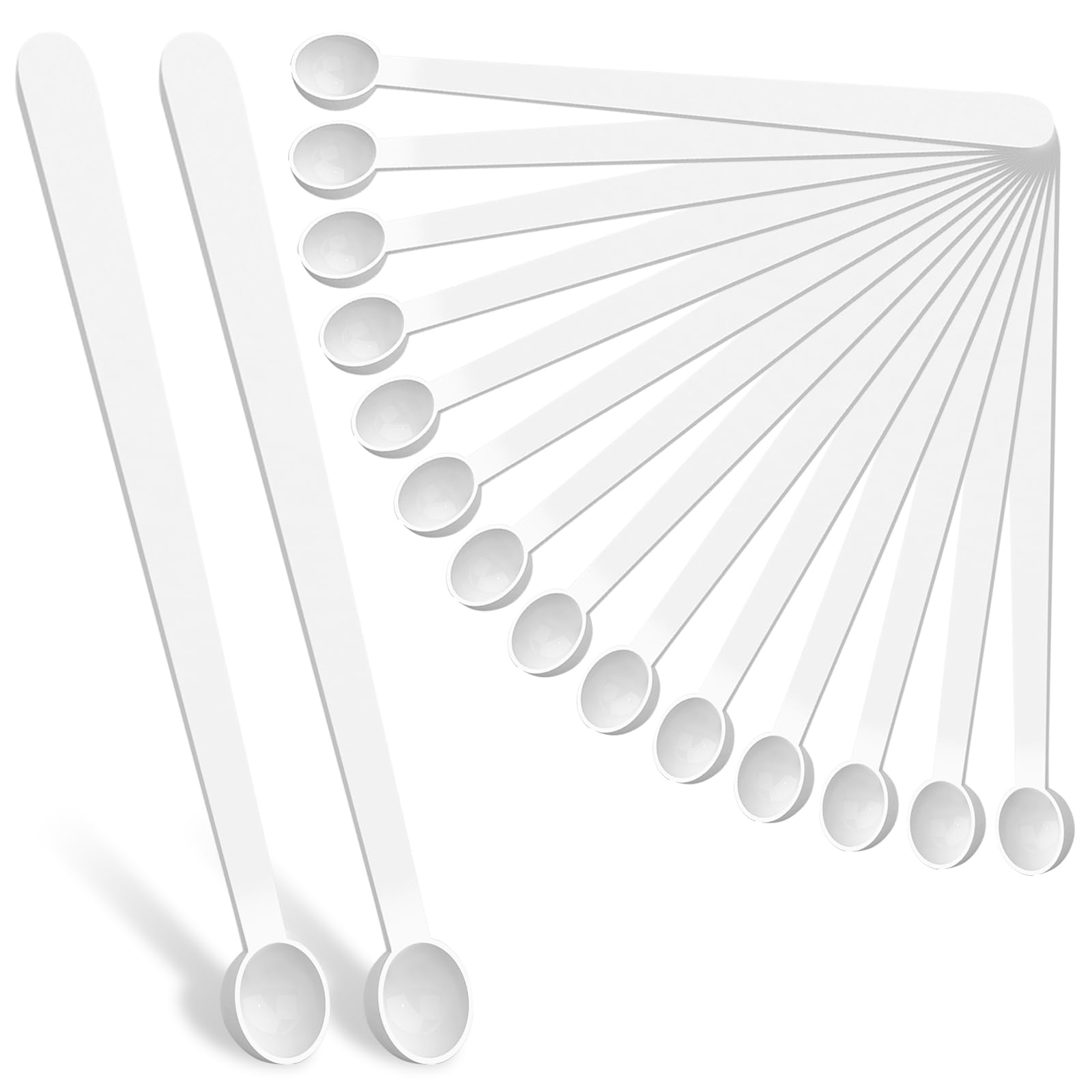 Photo 1 of 1/32 Teaspoon (0.15 Ml) Measuring Spoon, 32 PCS Plastic Micro Scoops Mini Measuring Spoons Long Handle Tiny Spoons for Cosmetics, Medicine, Glitter and Spicer (White)