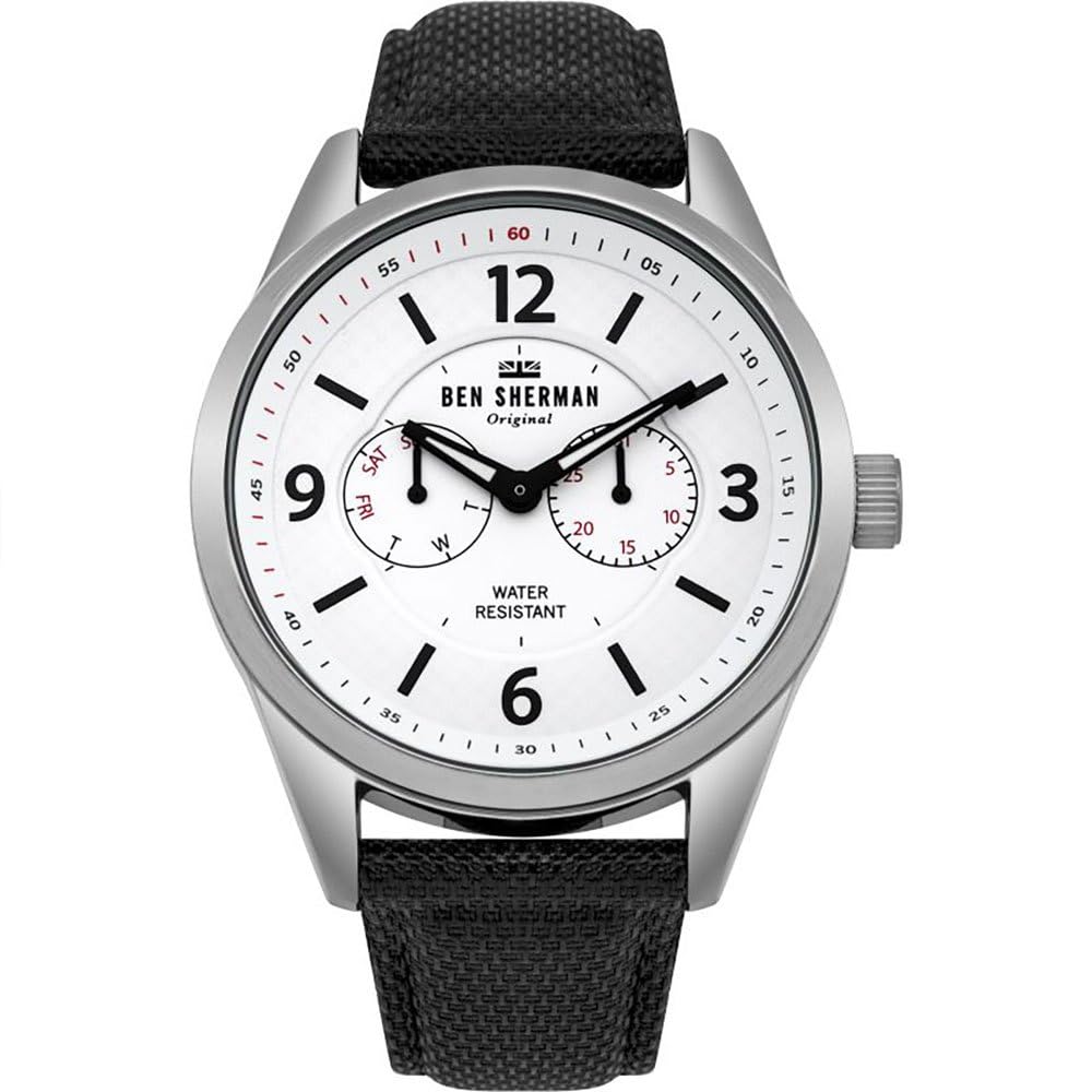 Ben Sherman Mens Quartz Watch, Multi dial Display and Nylon Strap WB069WB