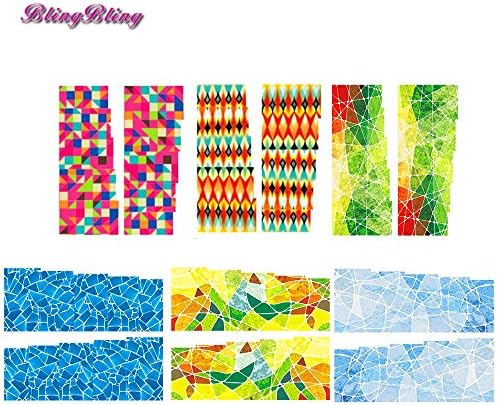 BlingBling Art 6 sheet Nail Sticker Set Broken Glass Nail Art Water Decals Women Pattern Design Nail Wraps Nails Accessories Kits Decorations