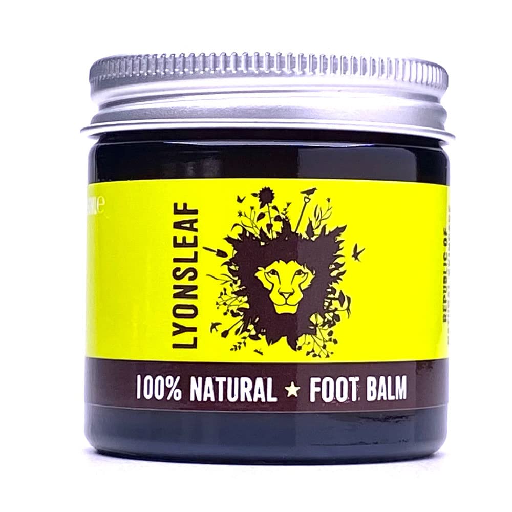 Lyonsleaf 100% Natural Foot Balm - With comfrey for tired feet, marshmallow root for hard or dry skin on feet and anti fungal coconut, lemongrass and lavender
