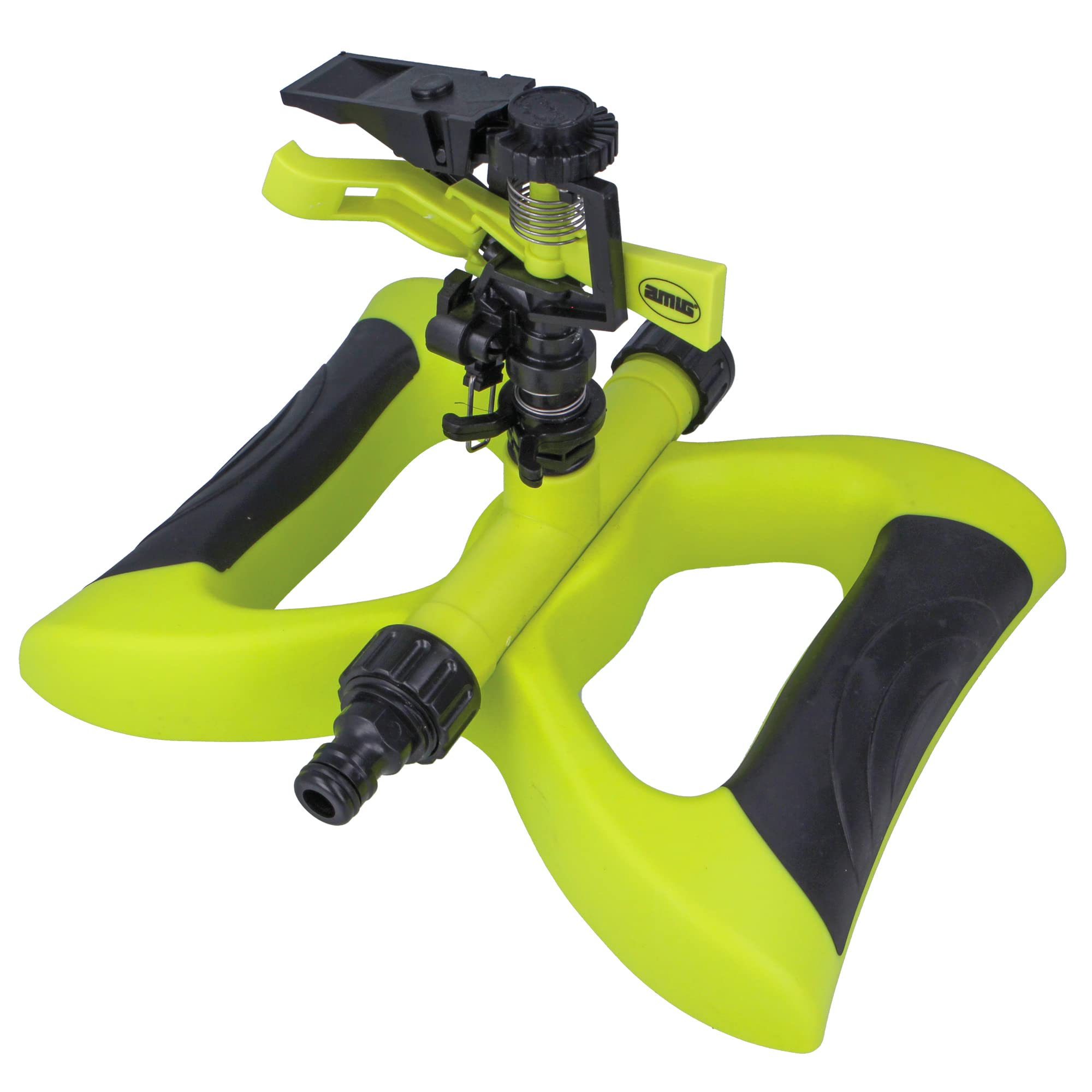 Amig - Sector sprinkler with skate base - 190 x 240 mm - ABS plastic - Pistachio green and black - Quick and easy connector - Irrigation surface up to 242 m²