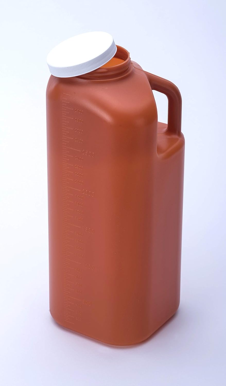 Large Male Urinal with Leak Proof Screw Cap Lid (3000 mL or 101 oz.) (Amber Color): Health & Personal Care