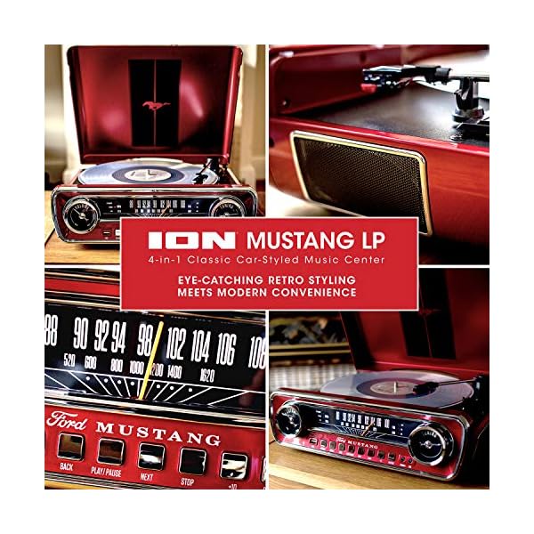 Tocadisco Ion 3 Vel Graba LP Radio Am FM Mustang Ford | rojo - Imagen 7